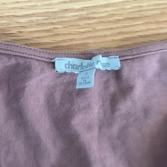 Purple V neck long sleeve crop top in size S - Picture 2 of 3